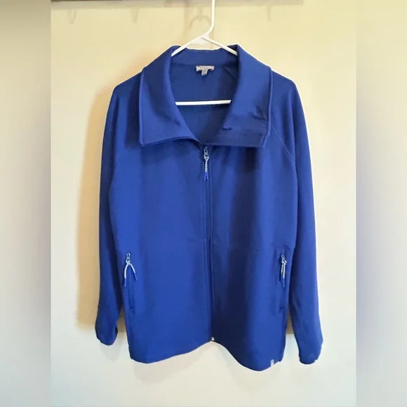 Talbots Royal Blue Zip-Front Bomber Jacket - Picture 3 of 14